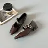 Zapatos retro estilo francés Mary Jane con una sola tira, nueva colección otoño 2026, versátiles y cómodos para usar todo el día, planos de tacón bajo para ir al trabajo
