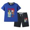 Terno de verão para meninos Wangwang roupas de verão de algodão infantil 2023 Novos shorts de manga curta para meninas terno casual de duas peças