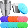Amazon Venta Caliente Taza para Salsa de Acero Inoxidable Tapa de Silicona Tomate Ensalada Tapa Conservante a Prueba de Polvo Plato para Dip Sellado a Prueba de Fugas