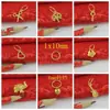 Acessórios DIY Ouro Vietnamita pedra tesoura Sino elefante guitarra cadeado infantil coração de pêssego árvore do dinheiro pulseira pequeno pingente