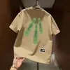 Marca Europeia e Americana Tendência Transfronteiriça Camiseta Masculina de Manga Curta Estampada em Seda de Leite 2025 Nova Tendência de Verão Casual Camiseta de Manga Curta