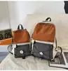 Mochila de Color Bloqueado para Ocio al Aire Libre y Montañismo, Bolsa de Viaje Ligera de Gran Capacidad, Mochila Casual Unisex con Cierre de Cordón