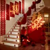 Decoración de Pared de Fondo con Tablero KT de Dragón y Fénix para Boda, Barandilla de Escalera, Carácter de Doble Felicidad, Habitación de Boda, Sala de Estar y Set de Decoración de Ambiente