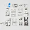 Pie Prensatelas Multifuncional para Máquina de Coser Doméstica 11 Piezas Juego de 4/6/16 Piezas Estilo Chino e Inglés Accesorios para Prensatelas Fanghua 505