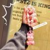 Creativo llavero de cuentas de color caramelo fresco pequeño, colgante decorativo para muñeca DIY, adornos colgantes para funda de teléfono móvil