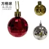 3/4/5/6/8cm Bolas Decorativas Plásticas Xadrez Natalinas Galvanizadas Enfeites Pendurados Festivos