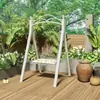Columpio Exterior Silla Mecedora de Patio Balcón Hierro Silla Colgante Individual y Doble Techo de Tela Cesta Colgante Jardín Interior y Exterior Hamaca de Ocio
