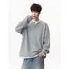 Otoño 2026 Nuevo Sudadera con Capucha de Waffle de Manga Larga Falsa de Dos Piezas para Hombre Sudadera de Alta Gama de Waffle 260g