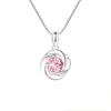 Collar de Plata 925 Trébol de Cuatro Hojas de la Suerte Corazón del Océano Cadena Corta para Clavícula Accesorios Colgante Regalo para Novia