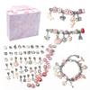 Kit de Herramientas para Hacer Pulseras de Abalorios DIY Caja de Regalo Set Rosa Azul