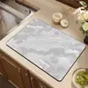 Tapete Drenante de Tierra de Diatomeas con Rayas de Mármol para Cocina, Tapete Absorbente de Agua de Secado Rápido, Posavasos Aislante de Calor para Barra de Cocina, Manteles Individuales para Restaurante