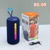 Novo BS-09 portátil RGB luzes coloridas áudio Bluetooth rede alto-falante duplo subwoofer alto-falante de presente portátil