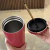 Venda Direta de Fábrica 304 Copo de Café a Vácuo de Grande Capacidade Camada Dupla Copo de Carro Copo de Presente Copo com Canudo de Aço Inoxidável