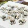 Anillo de Espaciadores de Cristal Diamantado Galvanizado de 5/6/7 mm Cuadrados con Incrustaciones de Diamante Espaciadores para Manualidades de Cuentas Accesorios de Joyería