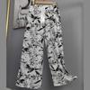 Pantalones de Pijama de Algodón Finos de Verano para Mujer con Estampado de Dibujos Animados, Pantalones de Pierna Ancha para Mujeres Embarazadas, Tallas Grandes, Adecuados para Usar Afuera, Pantalones Largos de Algodón, Exportación