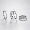 Anillo de Plata de Ley S925 Estilo Japonés y Coreano para Mujer Elegante Regla en T Irregular Fila de Circonitas Anillo Simple Versátil Popular en Internet Ins Venta Caliente