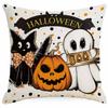 La Almohada de Halloween Más Popular de Amazon Estampado de Fantasma y Murciélago Material de Lino Funda de Almohada para Decoración de Fiesta Estadounidense