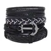 Joia nova transfronteiriça pulseira diy tecida à mão moda terno de combinação de pulseira masculina pulseira de âncora de couro