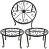 Suporte de Flores Pequeno de Ferro de Camada Única para Horticultura Varanda Exterior Suporte de Suporte de Flores de Ferro Pote de Milho Verde Prateleira de Armazenamento Interna