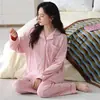 Pijamas de Algodón para Mujer Nuevo Otoño e Invierno Dulce y Lindo Manga Larga Pantalón Largo Conjunto para Estar en Casa Se Puede Usar Afuera