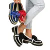 Comercio Exterior Tallas Grandes Otoño 2026 Nuevo Estilo Zapatos Planos Casuales de Suela Gruesa Color Sólido Mocasines con Adorno de Moño Slip-On