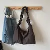 Bolsa de Lona Estilo Coreano para Mujer, Gran Capacidad, Nuevo Verano 2026, Bolso Cruzado de Hombro Plegado Casual, Bolso de Dumpling de Alta Gama