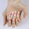 Uñas Portátiles Estampadas Más Vendidas Xiaohongshu Douyin Tendencia Pegatinas para Uñas Uñas Postizas 24 Piezas Uñas Portátiles Otoño e Invierno Venta al por Mayor