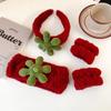 Outono e inverno Nova faixa de cabelo de folha de morango bonito Anti-cuff molhado dos desenhos animados pulseira lavagem do rosto pressão cabelo borda larga headband