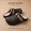 Pantuflas de algodón para mujer 2026 invierno hogar felpa cálidas suela gruesa impermeables antideslizantes silenciosas punta cerrada pantuflas de algodón