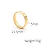 Anillo de circonita con doble bisel y nicho de oro de 18 quilates, estilo simple, de acero de titanio brillante de 3 mm, para mujer, venta al por mayor