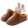 Pantuflas de Algodón Impermeables para Mujer, Otoño e Invierno 2025 Nuevas para el Hogar en Interiores, Forradas de Felpa, Cálidas, Calzado Exterior con Suela Gruesa para Personas Mayores