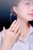 Anillo colgante y pendientes con citrino brasileño natural de imitación, transmisión en vivo de celebridades en Internet, joyería de la suerte para este año.