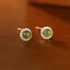 Nuevos Pendientes de Plata S925 con Jaspe Natural Estilo Chinoiserie para Mujer, Lujo Accesible Pendientes de Diamante con Superficie de Huevo de Nicho, Pendientes Elegantes de Gama Alta