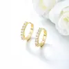Aretes de Aro Geométricos Simples Estilo Europeo y Americano Transfronterizos, Chapados en Aleación de Cobre Xuping Color 14K e Incrustados con Circonita, Aretes Personalizados