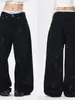 Roupas Masculinas Fengshe / Jeans com design exclusivo de céu estrelado salpicado de tinta, marca moderna unissex, corte largo reto solto