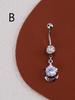 Novo piercing de umbigo em aço inoxidável 316L com zircônia, haste para umbigo, cereja, caveira, floco de neve, cruz, adorno para umbigo