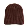 Gorro de Punto con Textura de Waffle para Hombre y Mujer, Color Sólido Versátil, Cálido Gorro de Lana con Protección para las Orejas, Gorro de Invierno