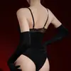 Traje de baño brillante con tiras de encaje, con bloques de color, cordones, sexy, efecto aceitoso, una pieza, medias, bikini, traje de baño para mujer con diseño de ojal y cordones