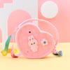 Moda Pêssego Coração Caverna Bolsa Pequena Amor Crossbody Bolsa de Armazenamento Portátil Bolsa de Moedas de Silicone Cosmético