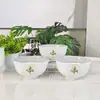 Dijia Série Lírio-do-Vale da Sorte Conjunto de Seis Tigelas e Seis Colheres Tigela de Arroz de Porcelana Óssea para Casa Presente Moderno Casual de Inauguração