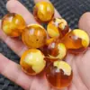 Cuentas Redondas de Cera de Abeja Flotantes Fluorescentes para Agua Salada Cuentas Sueltas Amarillo Grasa de Pollo y Flor Roja Pulsera Collar de Cera de Abeja Accesorios de Joyería Cuentas Hechas a Mano