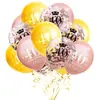 Combinación de traje de globos con confeti transfronterizo para 16 18 30 40 50 60 años, decoración para fiesta de cumpleaños de adultos
