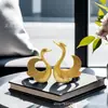 Regalo de San Valentín Adornos de Cisne para Pareja Moderno Simple Lujo Ligero Hogar Sala de Estar Entrada Oficina Escritorio Mobiliario
