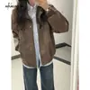Chaqueta de solapa estilo callejero americano para hombre, marca moderna, simple, holgada, ropa de motocicleta, chaqueta genial, Top Primavera/Otoño 2026