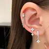 Brincos de Trevo de Quatro Folhas com Moissanita Banhados a Ouro 14K Estilo Fresco para Mulheres, Mesmo Estilo Visto em Transmissões Ao Vivo Transfronteiriças, Design de Nicho da Moda Leve e Luxuoso