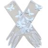 Venta al por mayor de fábrica guantes de etiqueta para bodas lazo blanco flor rosa perla hilo transparente sexy florista para adultos