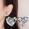 Pendientes coreanos Pendientes de joyería de plata Temperamento de mujer Personalidad simple Moda japonesa y coreana Corazón de mujer Ten tus pendientes