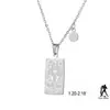 Moda INS nuevo collar para mujer colgante cuadrado tallado cadena para la clavícula chapado en acero inoxidable collar de oro real venta al por mayor