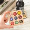 Posavasos de madera con forma de tapa de botella de Amazon, decoración de escritorio para el hogar, colección de tapas de botellas de cerveza, posavasos decorativos de madera con forma de tapa de vino.