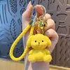 Llavero Colgante Oso Violento de Dibujos Animados de Resina Encanto para Bolso de Pareja Cordón para Llave de Coche Colgante para Teléfono Pequeño Regalo